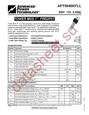 APT5040KFLLG datasheet  